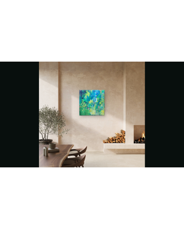 Tableau « Au Bord de l'Eau » Technique mixte 70×70 Nathalie Soulet | M