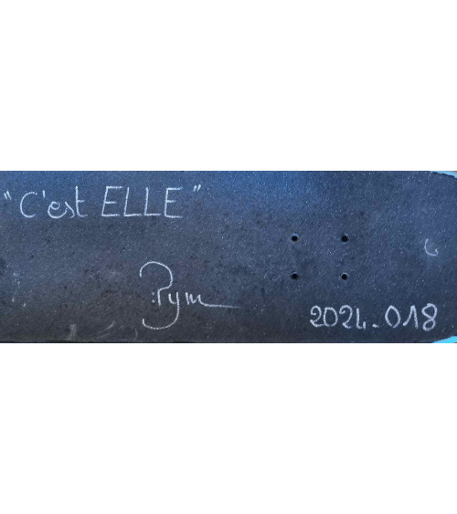 Skateboard peint « C'est Elle » PyM Frida Kahlo Street Art | Madeleine