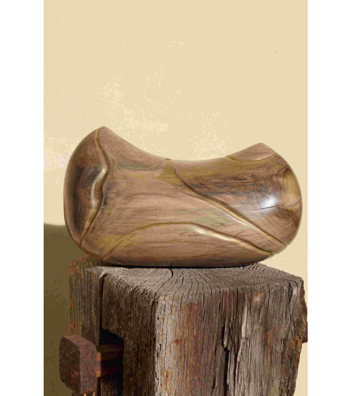 Alluvion – Sculpture en Noyer et Mica Or | Art Contemporain