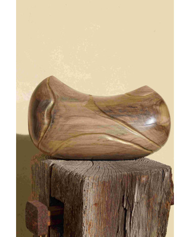 Alluvion – Sculpture en Noyer et Mica Or | Art Contemporain