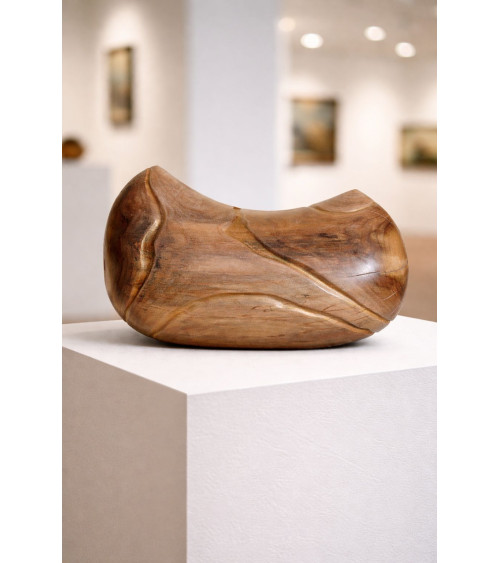 Alluvion – Sculpture en Noyer et Mica Or | Art Contemporain