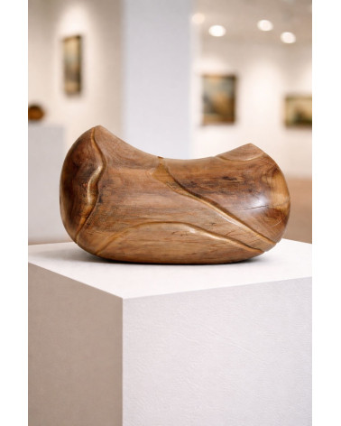 Alluvion – Sculpture en Noyer et Mica Or | Art Contemporain