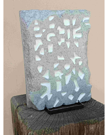 Sculpture « Contreforme » Marbre Bleu de Savoie Gesso M.-L. Teisseire