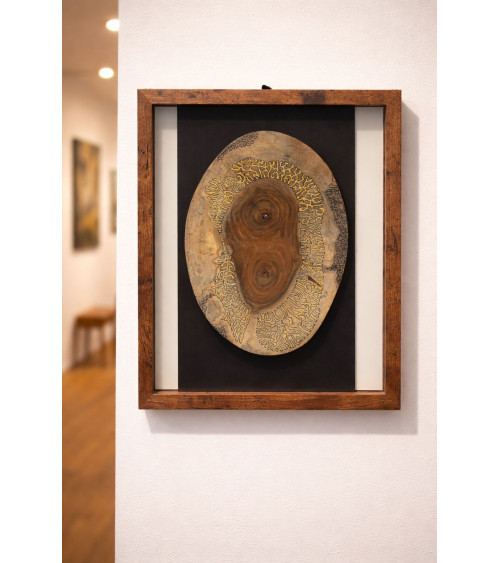 Géomorphose II – Œuvre sur bois – Marie-Laure Teisseire