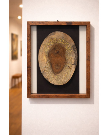 Géomorphose II – Œuvre sur bois – Marie-Laure Teisseire