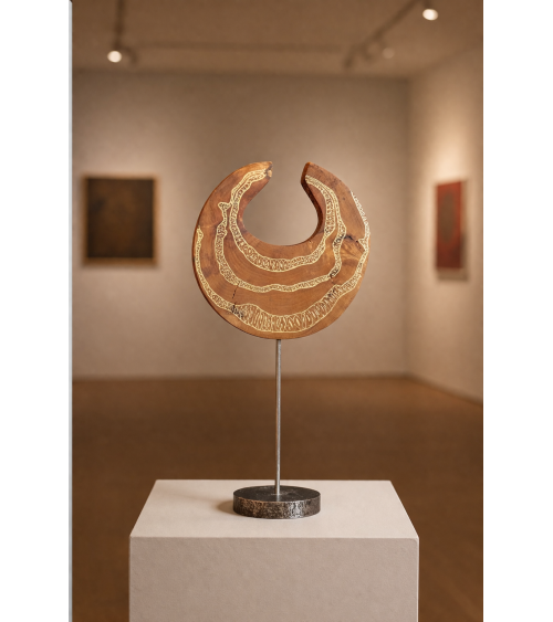 Sculpture « Parure I » Cerisier Or Acier M.-L. Teisseire H30 | Madelei