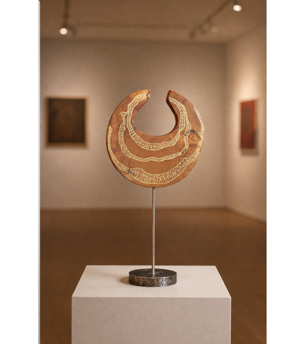 Sculpture « Parure I » Cerisier Or Acier M.-L. Teisseire H30 | Madelei