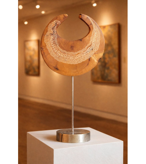 Géomorphose II – Œuvre contemporaine sur bois – Marie-Laure Teisseire