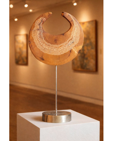 Géomorphose II – Œuvre contemporaine sur bois – Marie-Laure Teisseire