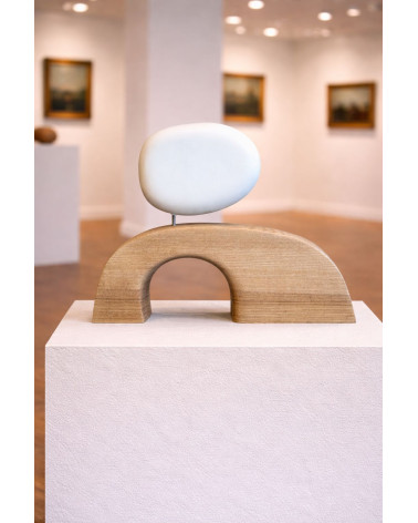 TYPO R – Sculpture contemporaine bois et blanc – Marie-Laure Teisseire