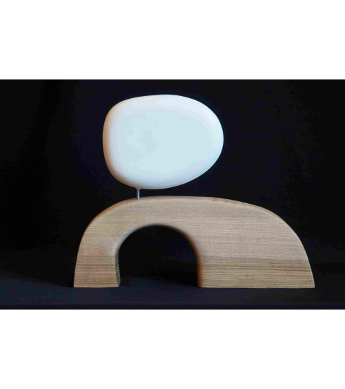 TYPO R – Sculpture contemporaine bois et blanc – Marie-Laure Teisseire