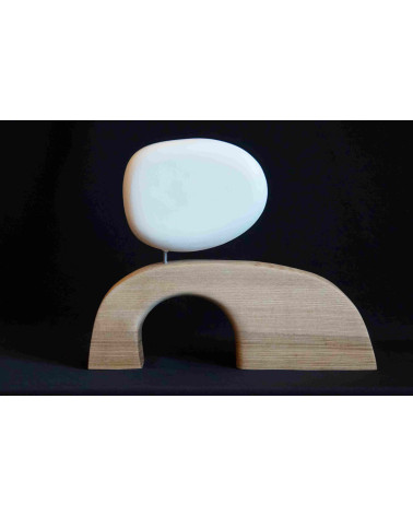 TYPO R – Sculpture contemporaine bois et blanc – Marie-Laure Teisseire