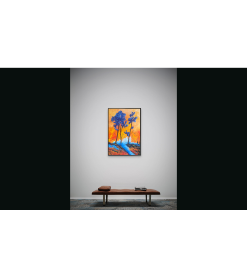 Crepusculo del Guayacan azul — Marie de Vençay | Huile sur toile conte