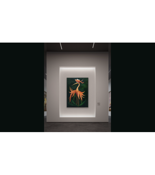 Oiseau Orchidée I – Huile sur toile tropicale | Marie de Vençay