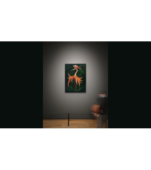 Oiseau Orchidée I – Huile sur toile tropicale | Marie de Vençay