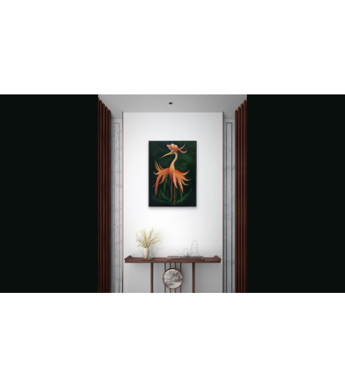 Oiseau Orchidée I – Huile sur toile tropicale | Marie de Vençay