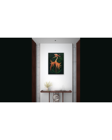 Oiseau Orchidée I – Huile sur toile tropicale | Marie de Vençay