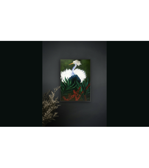 Oiseau Orchidée II – Huile sur toile poétique | Marie de Vençay