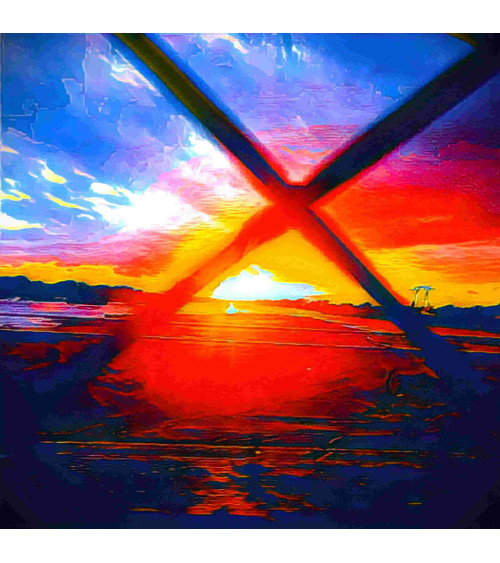 FIRE BRIDGE | Œuvre contemporaine 80x80 cm – LEV Arts Contemporains