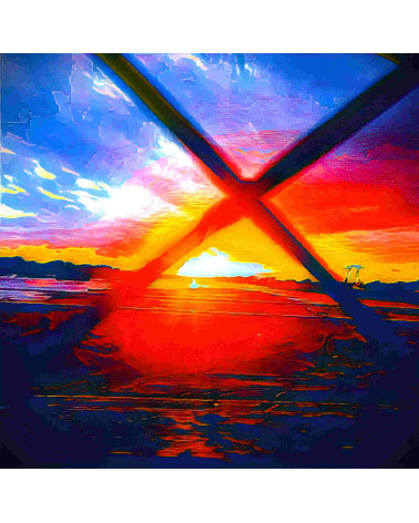 FIRE BRIDGE | Œuvre contemporaine 80x80 cm – LEV Arts Contemporains
