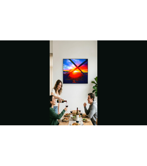 FIRE BRIDGE | Œuvre contemporaine 80x80 cm – LEV Arts Contemporains
