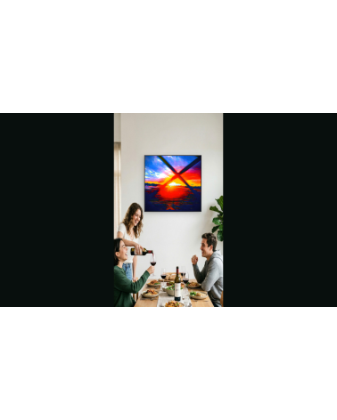 FIRE BRIDGE | Œuvre contemporaine 80x80 cm – LEV Arts Contemporains