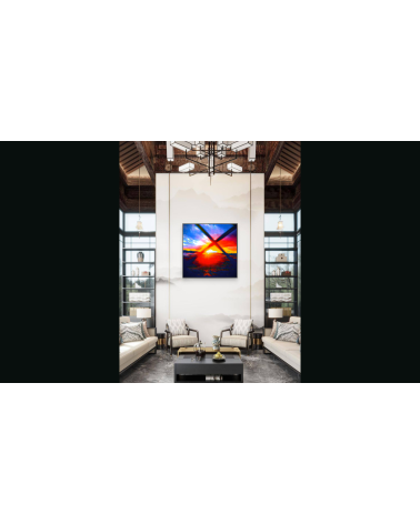 FIRE BRIDGE | Œuvre contemporaine 80x80 cm – LEV Arts Contemporains