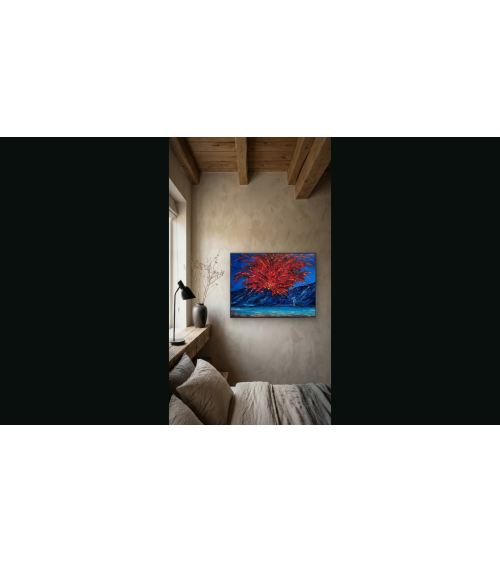 Sous le volcan – Marie de Vençay | Huile sur toile contemporaine 80 x