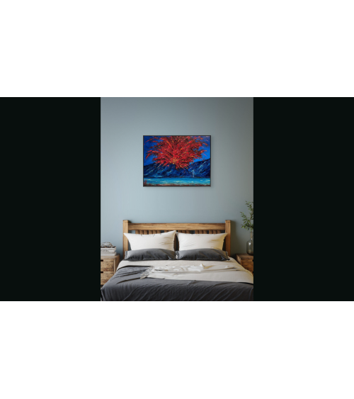 Sous le volcan – Marie de Vençay | Huile sur toile contemporaine 80 x
