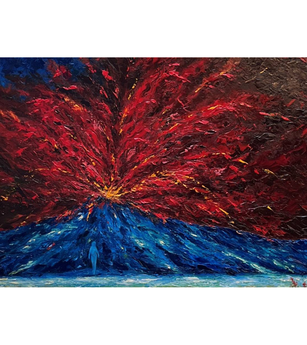 Sous le volcan II – Marie de Vençay | Huile sur toile contemporaine 80