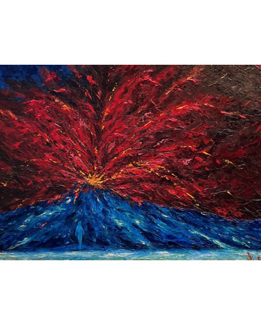 Sous le volcan II – Marie de Vençay | Huile sur toile contemporaine 80