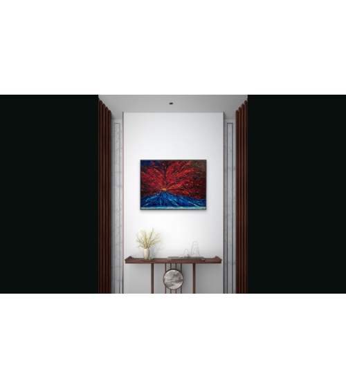 Sous le volcan II – Marie de Vençay | Huile sur toile contemporaine 80