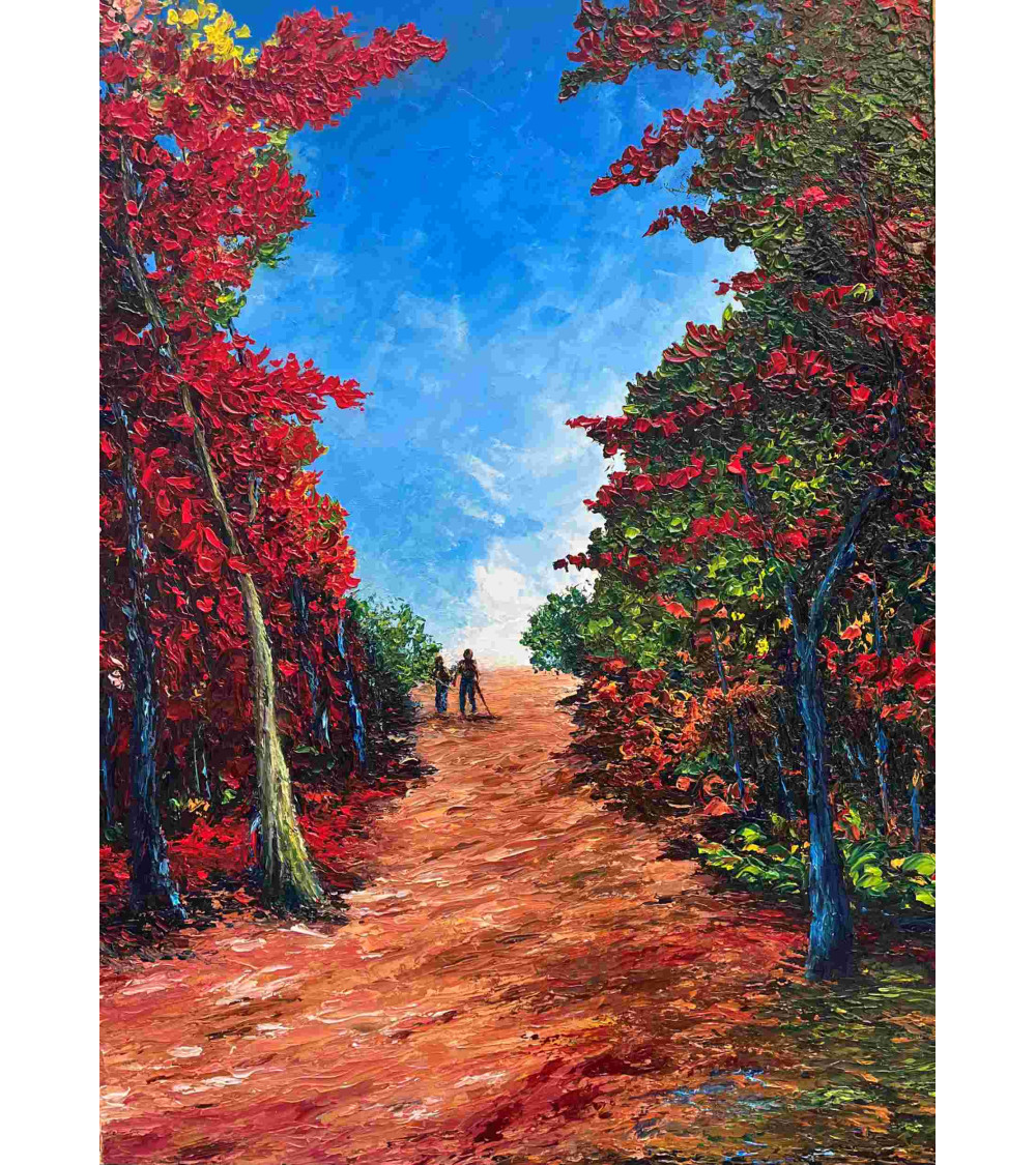 Traversée – Marie de Vençay | Huile sur toile contemporaine 70 x 50 cm