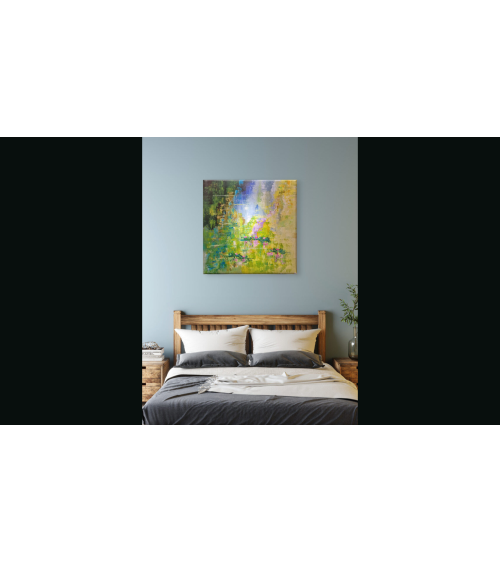 NYMPHÉAS – Nathalie Soulet | Tableau contemporain floral 60x60