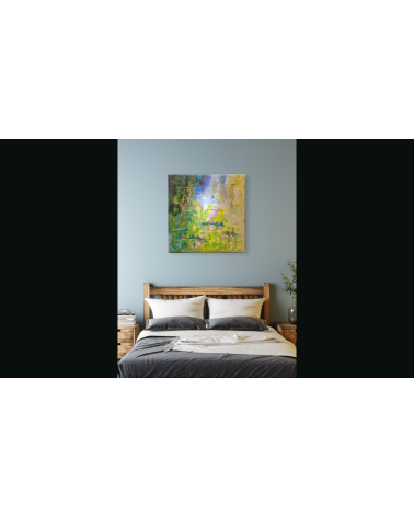 NYMPHÉAS – Nathalie Soulet | Tableau contemporain floral 60x60