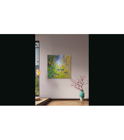 NYMPHÉAS – Nathalie Soulet | Tableau contemporain floral 60x60
