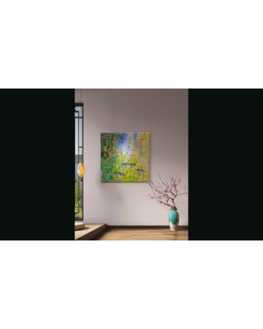 NYMPHÉAS – Nathalie Soulet | Tableau contemporain floral 60x60