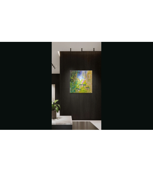 NYMPHÉAS – Nathalie Soulet | Tableau contemporain floral 60x60