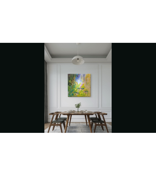 NYMPHÉAS – Nathalie Soulet | Tableau contemporain floral 60x60
