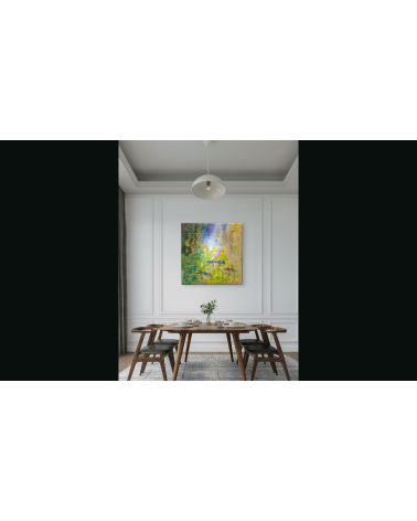 NYMPHÉAS – Nathalie Soulet | Tableau contemporain floral 60x60