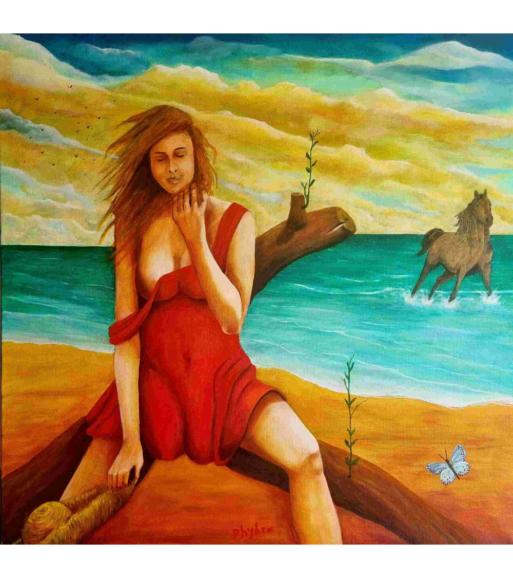 LA GARDIENNE DE L'INSOUCIANCE – Peinture PHYBRA | LEV Arts Contempo
