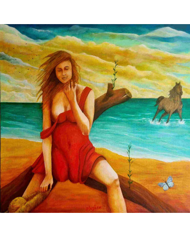 LA GARDIENNE DE L'INSOUCIANCE – Peinture PHYBRA | LEV Arts Contempo