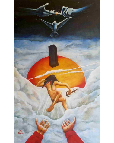 DIEU NE S'ATTRAPE PAS, IL S'IMPLORE– Peinture PHYBRA | LEV Arts