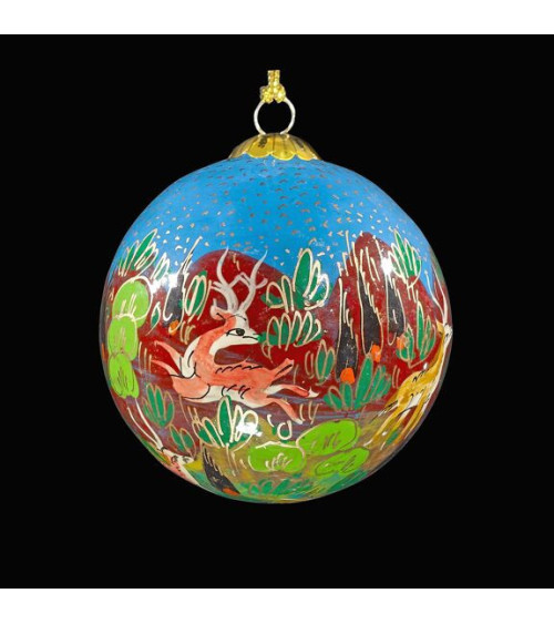 Boule de Noël en papier mâché "Les amis de la forêt"
