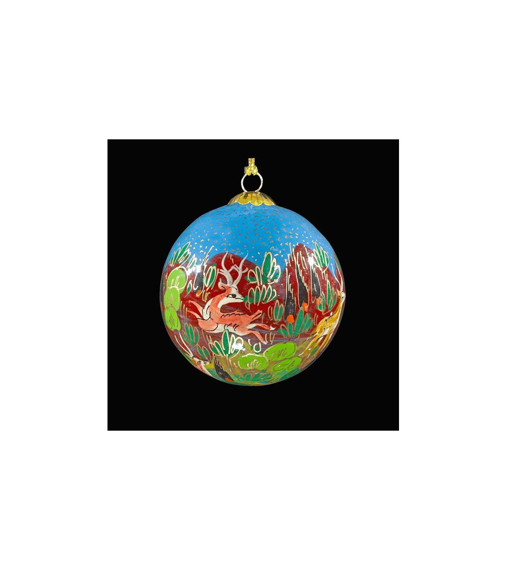Boule de Noël en papier mâché "Les amis de la forêt"