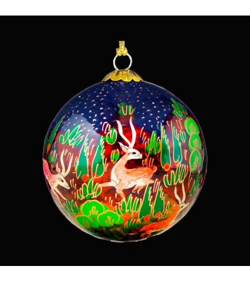 Boule de Noël en papier mâché "Les amis de la forêt"