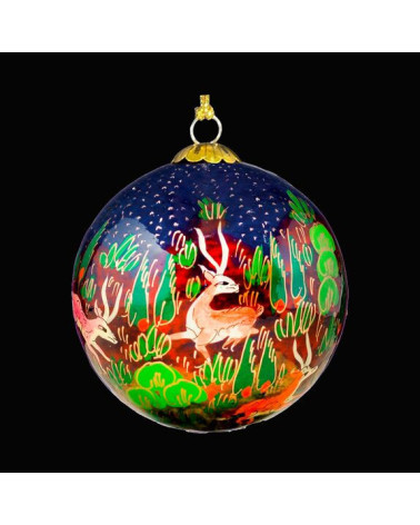 Boule de Noël en papier mâché "Les amis de la forêt"