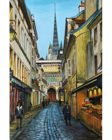 Rue Musette, Dijon – Peinture à l'huile, Oleksandr Puzyr