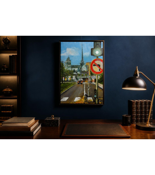 Feu vert à Dijon – Peinture urbaine à l'huile, Oleksandr Puzyr
