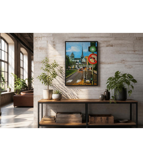 Feu vert à Dijon – Peinture urbaine à l'huile, Oleksandr Puzyr
